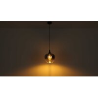 GLOBO Lampe-Serie Maxy - Hängeleuchte Rauchglas & mattschwarzes Metall - Durchmesser ca. 29 cm