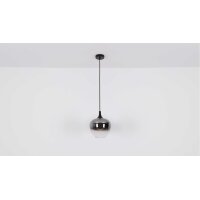 GLOBO Lampe-Serie Maxy - Hängeleuchte Rauchglas & mattschwarzes Metall - Durchmesser ca. 29 cm