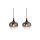 GLOBO Lampe-Serie Maxy - Hängeleuchte Rauchglas & mattschwarzes Metall - Länge ca. 100 cm