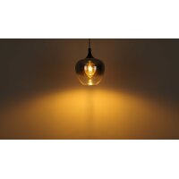 GLOBO Lampe-Serie Maxy - Deckenleuchte Rauchglas & mattschwarzes Metall - Durchmesser ca. 45 cm