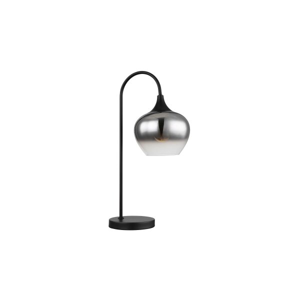 GLOBO Lampe-Serie Maxy - Tischleuchte Rauchglas & mattschwarzes Metall - Höhe ca. 54 cm