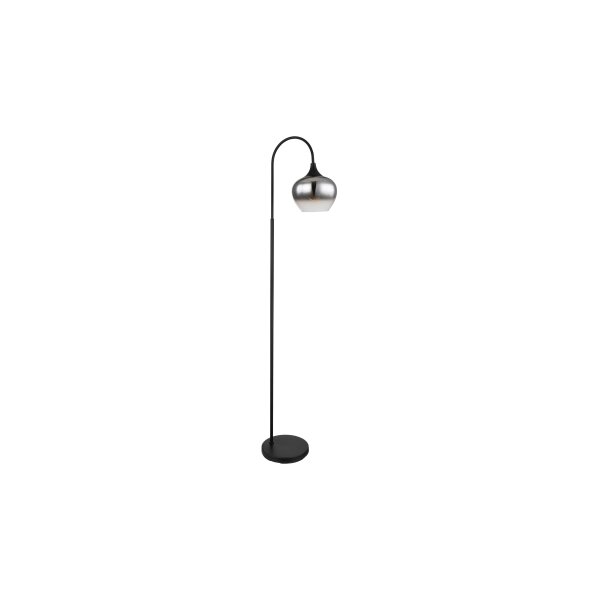 GLOBO Lampe-Serie Maxy - Stehleuchte Rauchglas & mattschwarzes Metall - Höhe ca. 150 cm