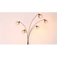 GLOBO Lampen-Serie Seymor - Stehleuchte Rauchglas, Metall & Marmor - Höhe ca. 208 cm