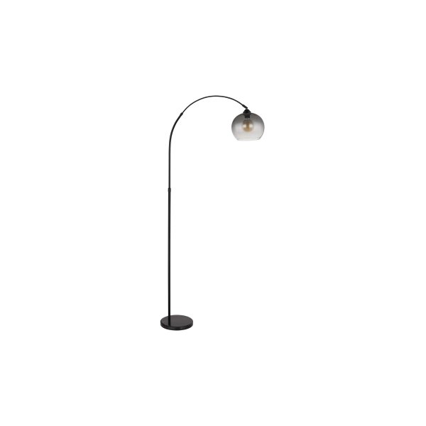 GLOBO Lampe-Serie Newcastle - Stehleuchte Rauchglas & mattschwarzes Metall - Höhe ca. 196 cm