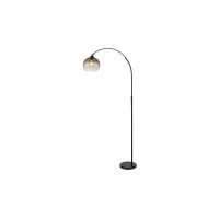 GLOBO Lampe-Serie Newcastle - Stehleuchte Rauchglas & mattschwarzes Metall - Höhe ca. 196 cm
