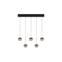 TRIO Leuchten Serie Orbit - Hängelampe mattschwarzes Metall - Länge ca. 100 cm