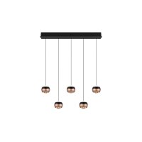TRIO Leuchten Serie Orbit - Hängelampe mattschwarzes Metall - Länge ca. 100 cm