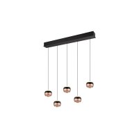 TRIO Leuchten Serie Orbit - Hängelampe mattschwarzes Metall - Länge ca. 100 cm
