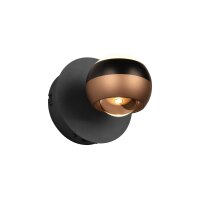 TRIO Leuchten Serie Orbit - Wandspot mattschwarzes Metall...