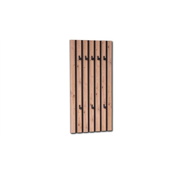 Wandgarderobe Tip 2 Artisaneiche & Schwarz – ca. 45 x 90 cm
