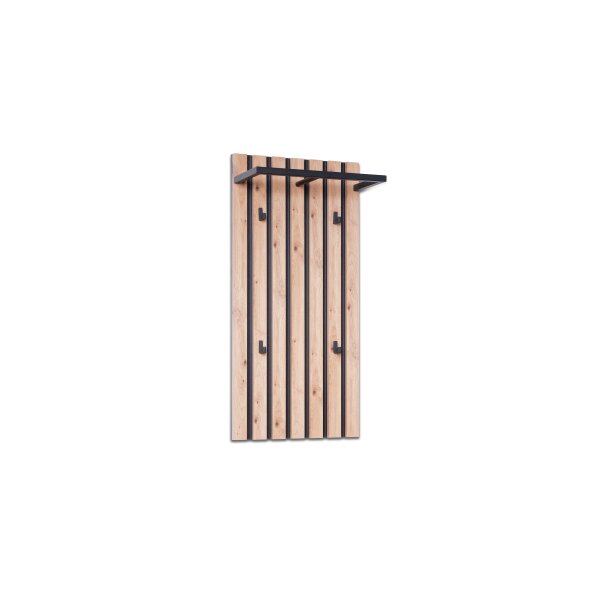 Wandgarderobe Tip 3 Artisaneiche & Schwarz – ca. 45 x 90 cm