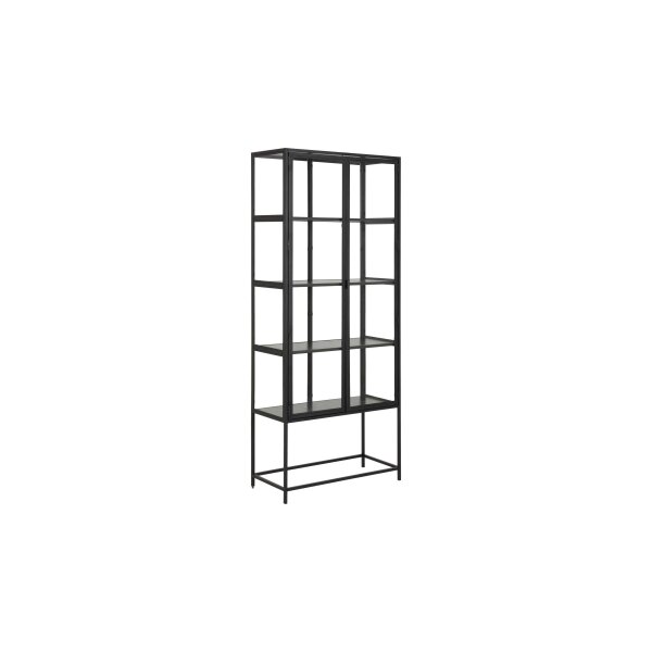 Vitrine Seaford im Industrielook Glas, Holz & Metall – zwei Türen, Höhe ca. 186 cm