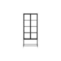 Vitrine Seaford im Industrielook Glas, Holz & Metall – zwei Türen, Höhe ca. 186 cm