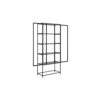 Vitrine Seaford im Industrielook Glas, Holz & Metall – zwei Türen, Höhe ca. 186 cm