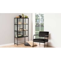 Vitrine Seaford im Industrielook Glas, Wildeiche &...
