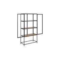 Vitrine Seaford im Industrielook Glas, Wildeiche & Metall – zwei Türen, Breite ca. 77 cm