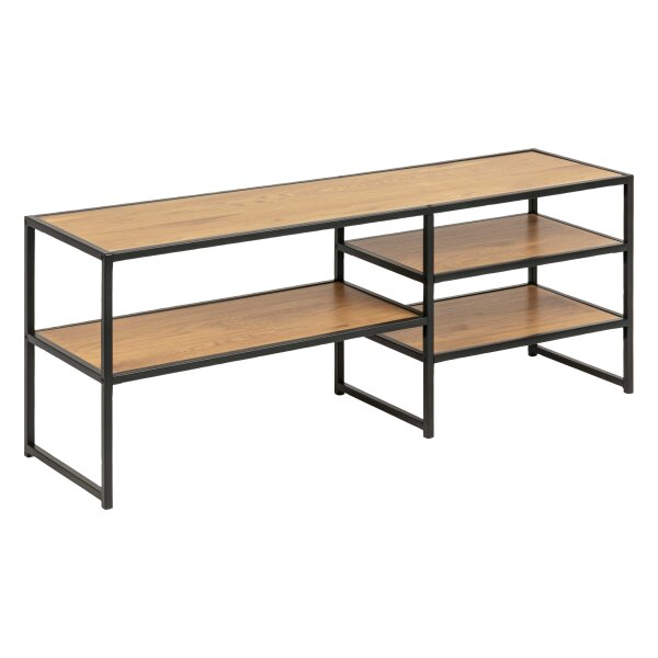 Medienregal Seaford im Industrielook als TV-Tisch Wildeiche & Schwarz – Länge ca. 120 cm