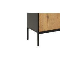 Sideboard Seaford im Industrielook Wildeiche & Schwarz – zwei Türen, drei Schubladen, Länge ca. 160 cm