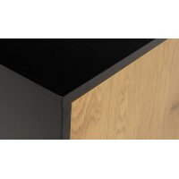Sideboard Seaford im Industrielook Wildeiche & Schwarz – zwei Türen, drei Schubladen, Länge ca. 160 cm