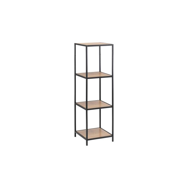Regal Seaford im Industrielook als Wohnmöbel Wildeiche & Schwarz – drei Fächer, Höhe ca. 120 cm