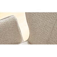 Interliving Esszimmer Serie 5115 - Armlehnstuhl mit meliertem Bezug beiger Webstoff Shout 05 & anthrazitfarbenes Metall
