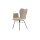 Interliving Esszimmer Serie 5115 - Armlehnstuhl mit meliertem Bezug beiger Webstoff Shout 05 & anthrazitfarbenes Metall