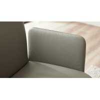 Interliving Esszimmer Serie 5115 - Armlehn-Drehstuhl mit Lederbezug lavafarbenes Leder & anthrazitfarbenes Metall