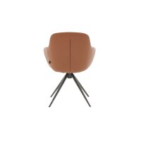 Interliving Esszimmer Serie 5115 - Armlehnstuhl mit Stativgestell sattelfarbenes Leder LD2015 & anthrazitfarbenes Metall
