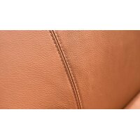 Interliving Esszimmer Serie 5115 - Polsterbank mit Lederbezug sattelfarbenes Leder LD2015 & anthrazitfarbenes Metall - Länge ca. 215 cm