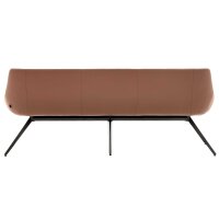 Interliving Esszimmer Serie 5115 - Polsterbank mit Lederbezug sattelfarbenes Leder LD2015 & anthrazitfarbenes Metall - Länge ca. 215 cm