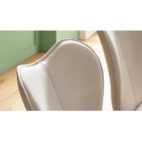 Interliving Esszimmer Serie 5115 - Vierfußstuhl mit Stoffbezug mandelfarbene Mikrofaser Gaucho 02 & anthrazitfarbenes Metall