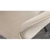 Interliving Esszimmer Serie 5115 - Vierfußstuhl mit Stoffbezug mandelfarbene Mikrofaser Gaucho 02 & anthrazitfarbenes Metall