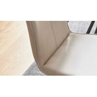 Interliving Esszimmer Serie 5115 - Vierfußstuhl mit Stoffbezug mandelfarbene Mikrofaser Gaucho 02 & anthrazitfarbenes Metall
