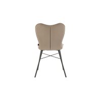 Interliving Esszimmer Serie 5115 - Vierfußstuhl mit Stoffbezug mandelfarbene Mikrofaser Gaucho 02 & anthrazitfarbenes Metall