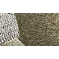 Interliving Esszimmer Serie 5115 - Vierfußstuhl mit Stoff und Leder jadefarbenes Leder LD7830 & moosfarbener Bezug Sneak 59, umbraugraues Metall
