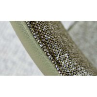Interliving Esszimmer Serie 5115 - Vierfußstuhl mit Stoff und Leder jadefarbenes Leder LD7830 & moosfarbener Bezug Sneak 59, umbraugraues Metall