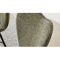 Interliving Esszimmer Serie 5115 - Vierfußstuhl mit Stoff und Leder jadefarbenes Leder LD7830 & moosfarbener Bezug Sneak 59, umbraugraues Metall