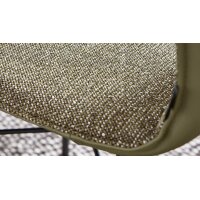 Interliving Esszimmer Serie 5115 - Vierfußstuhl mit Stoff und Leder jadefarbenes Leder LD7830 & moosfarbener Bezug Sneak 59, umbraugraues Metall