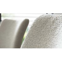 Interliving Esszimmer Serie 5115 - Vierfußstuhl mit kuscheligem Bezug naturweißer Bezug Alpine 01 & anthrazitfarbenes Metall