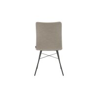Interliving Esszimmer Serie 5115 - Vierfußstuhl mit kuscheligem Bezug naturweißer Bezug Alpine 01 & anthrazitfarbenes Metall