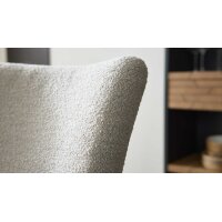 Interliving Esszimmer Serie 5115 - Vierfußstuhl mit kuscheligem Bezug naturweißer Bezug Alpine 01 & anthrazitfarbenes Metall