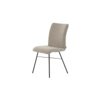 Interliving Esszimmer Serie 5115 - Vierfußstuhl mit kuscheligem Bezug naturweißer Bezug Alpine 01 & anthrazitfarbenes Metall