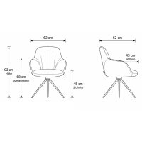 Interliving Esszimmer Serie 5115 - Armlehnstuhl in Stoff-Leder-Kombination sattelfarbenes Leder LD2015 & denimfarbener Bezug Alpine 153, Eiche