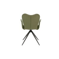 Interliving Esszimmer Serie 5115 - Armlehnstuhl mit Lederbezug jadefarbenes Leder LD7830 & anthrazitfarbenes Metall