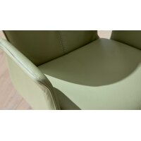 Interliving Esszimmer Serie 5115 - Armlehnstuhl mit Lederbezug jadefarbenes Leder LD7830 & anthrazitfarbenes Metall