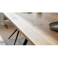 Interliving Esszimmer Serie 5115 - Esstisch mit abgerundeten Kanten astige Eiche & anthrazitfarbenes Metall - ca. 160 x 90 cm
