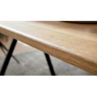 Interliving Esszimmer Serie 5115 - Esstisch mit abgerundeten Kanten astige Eiche & anthrazitfarbenes Metall - ca. 160 x 90 cm