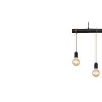GLOBO Hängelampe Gregor schwarzes Holz & Metall – Länge ca. 60 cm