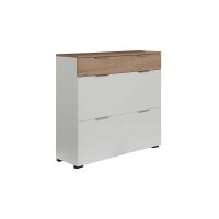 Interliving Garderobe Serie 6012 - Garderoben-Set weißer Mattlack & Steineiche - dreiteilig