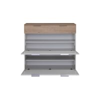 Interliving Garderobe Serie 6012 - Garderoben-Set weißer Mattlack & Steineiche - dreiteilig